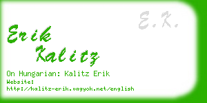 erik kalitz business card